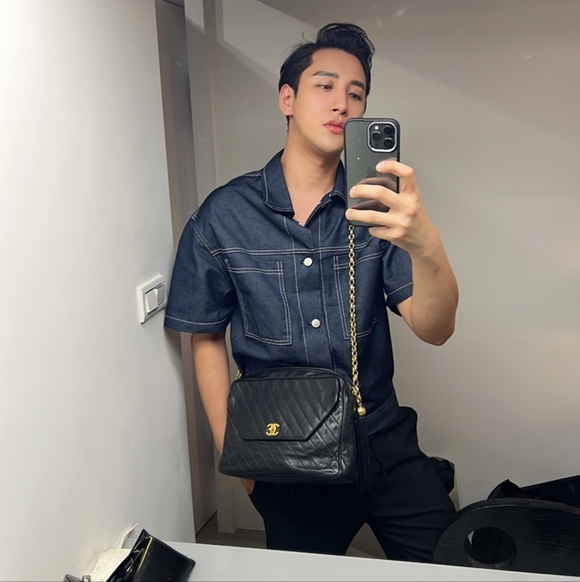 Authentic Vintage Chanel Large Bijou Strap Shoulder Camera CrossBody Bag Purse - Picture 14 of 16